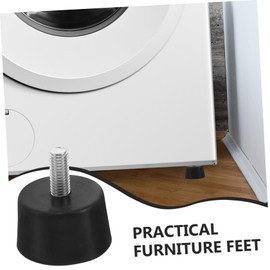 jojofuny 4Pcs Adjustable Heavy Duty Furniture Levelers Rubber Feet for Tables Chairs Desks Cabinets Machine Legs, Black