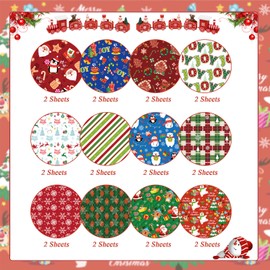 Konsait 24 Sheets Christmas Scrapbook Paper 12x12 Christmas Pattern Paper Double Sided Scrapbook Paper Sheets Decorative Craft Paper Christmas Cardstock Paper for Card Making Scrapbook Supplies