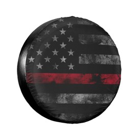 Spare Tire Cover American Flag Waterproof and Dustproof RV Spare Tire Cover for Trailers SUV Travel Truck Camper Wheel Cover 15 Inch