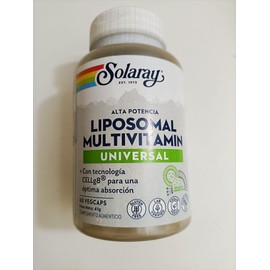 SOLARAY Liposomal Multivitamin for Men & Women, High Potency, Enhanced Absorption Vitamin C, Vitamin D, Biotin, Methyl B-12, Odor Neutral & Gentle Digestion, 30 Servings, 60 VegCaps