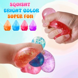 Pink Anti-Stress Ball Children Adults Water Drop Squeeze Squishy Anti Stress Balls Stress Balls Fidget Toy Stress Relief Anti-Stress Squeeze Ball Sensory Stress Ball Sugar Ball Stress Toy