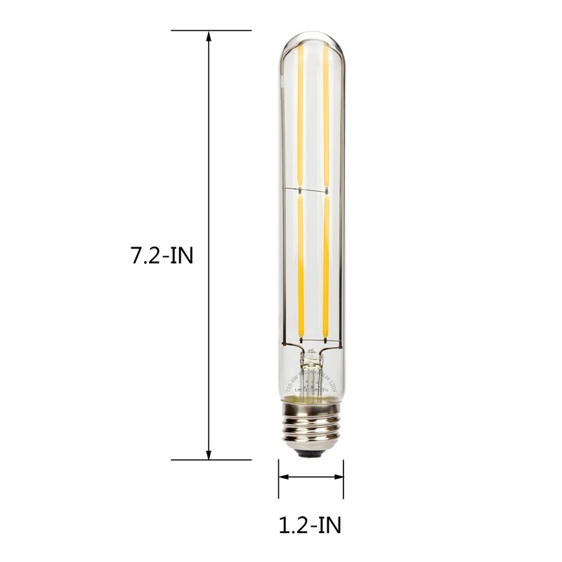 Leadleds T10 LED Bulb 60 Watt Equivalent, 7.2" Long Tubular