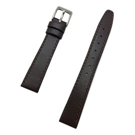 14mm Dark Brown Genuine Leather Watchband | Smooth, Flat, Elegant Stitched Calf Leather Replacement Wrist Watchstrap that brings New Life to Any Watch (Womens Standard Length)