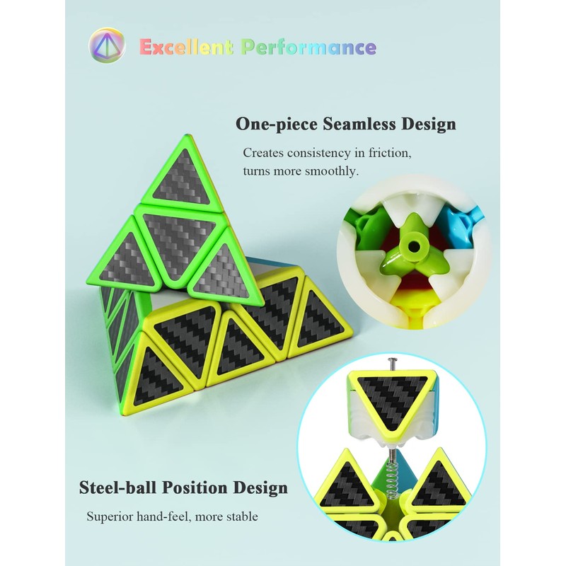 Speed Cube Set, Speed Cube Bundle of 2x2 4x4 Megaminx