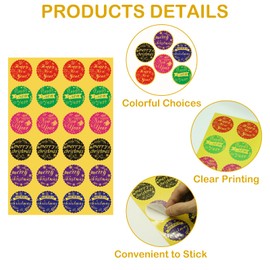 Pack of 240 Christmas Stickers "Merry Christmas" and "Merry New Year", Christmas Stickers, Round, 5.1 cm, for Cards, New Year and Christmas Stickers for Children, Party, Labels for New Year