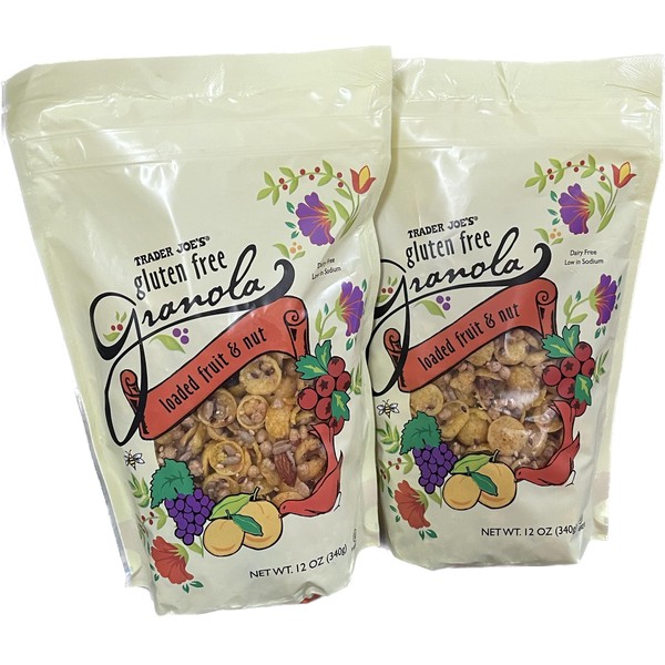 Trader Joe's Loaded Fruit and Nut Gluten Free Granola, 12 oz - 2 pack