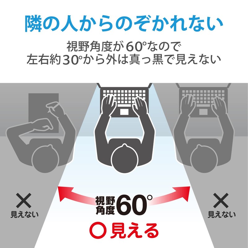 Elecom EF-PFK14W 14W 16:9 Anti-Peeping Privacy Filter Anti-Bacterial, Blue Light
