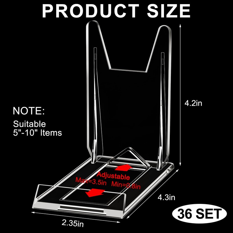 12 Pack Acrylic Book Stand for Display Adjustable Clear Display