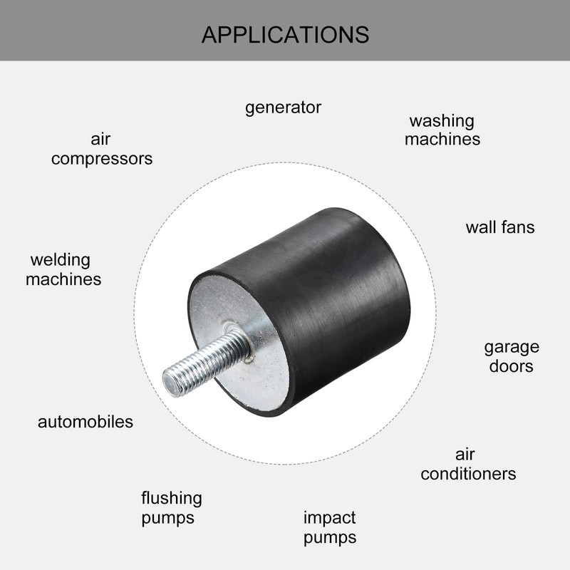 sourcing map Rubber Bearing M10 External / Internal Thread Vibration