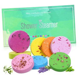 WOONEKY 8pcs Essential Oil Bath Salt Tablets Natural Steamers for Relaxation Hotel Bath Supply with Dried Flowers Soothing for Women