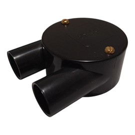 20mm PVC Conduit U Box - Black with Lid and Screws | Electrical Junction Box – Pack of 1
