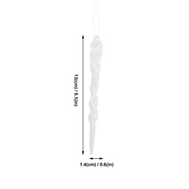 PRETYZOOM 12 Pieces Christmas Tree Icicle Twist Icicle Ornament 13 cm Christmas Tree Hanging Ornament for Wedding Holiday Home Garden Decoration White