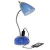 Simple Designs LD1015-CBL-LB 19.5" Flossy Organizer Desk Lamp with Charging