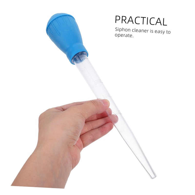 Kisangel Aquarium Water Changer Handheld Siphon Tube 30ml Mini Siphon