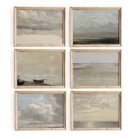 ESSEN Life | Scenic Scripture Art Set of 6 | Bible Verse Wall Art, Inspirational Scripture Wall Art, Christian Wall Art, Christian Home Decor, Christian Gifts (18" x 24" (Unframed))