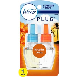 Febreze Odor-Fighting Fade Defy PLUG Air Freshener Refill, Hawaiian Aloha, (1) .87 fl. oz. Oil Refill