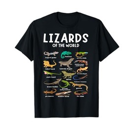 Types of Lizards of the World Reptile Herpetology Lizard T-Shirt