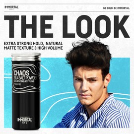 Immortal NYC 'Chaos' SEA SALT' TEXTURE/VOLUME POWDER- Flexible Extra Strong Hold - Natural Matte Look - 0.7oz/20gr (1 jar not 3)