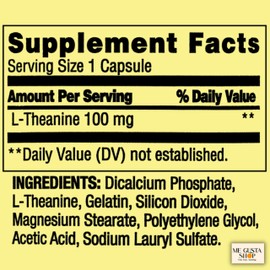 L-Theanine Spring Valley 100 mg Support 100 Count Includes Pill Organizer