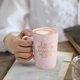 Cabtnca Christian Gifts for Women, Best Friend Birthday Gifts for Women, Gifts for Friends, Friendship Gifts for Women, Gifts for Best Friend Woman, Best Friend Christmas Gift, Proverbs 27:9, 14 Oz