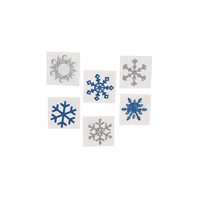 Fun Express - Winter Snowflake Glitter Tattoos - 12 Pieces