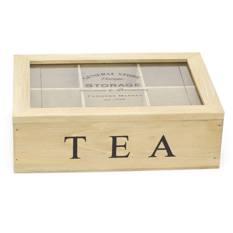 Carousel Home Gifts Vintage General Store Wooden Tea Box Chest