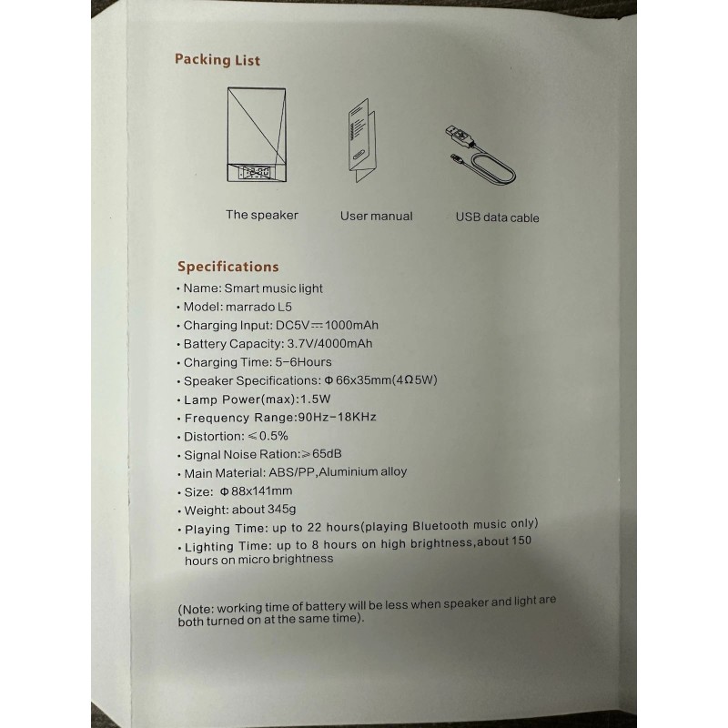 Marrado Wireless Bluetooth Speaker LED Touch Night Light Alarm Clock