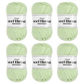 Rebower Cotton Yarn,100% Cotton Soft Knitting Yarn [for Hand DIY Bag Cushion Crocheting Knitting Project Home Decor] -6 Skeins of 300g/10.58oz(Per Skein 50g/109yards)/Light Green