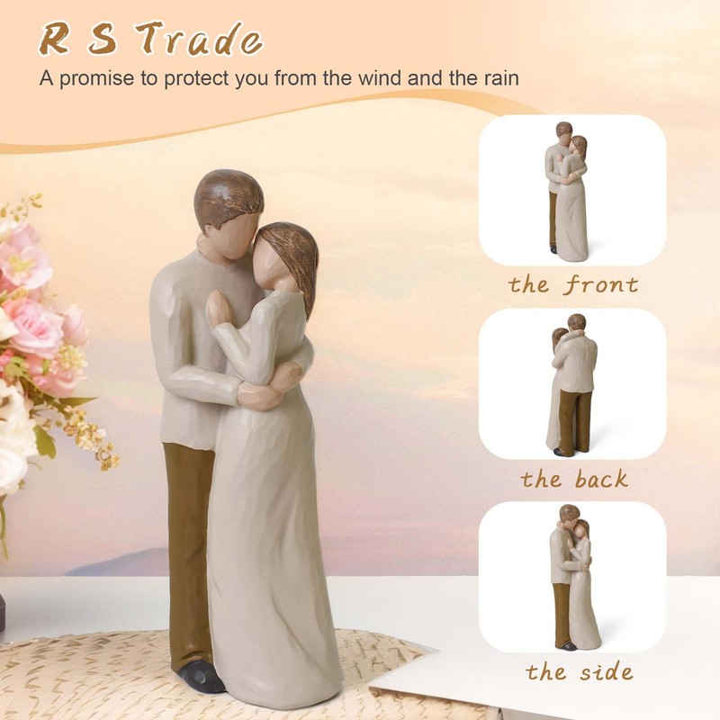 Couple Statue Wedding Gifts for Engagement, Hand-Painted Resin Protective Love