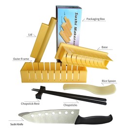 YUHE Sushi Maker, DIY Sushi Mold Set - Easy Sushi Making Kit, with Chopsticks, Chopstick Rest and Sushi Knife (Make Round Shaped Sushi)