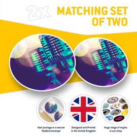 Vinyl Stickers (Set of 2) 15cm - Microphone Singer Band Laptop Tablet Luggage Scrapbook #16495