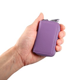 X AUTOHAUX Vehicle Remote Control Key Case Faux Leather Zip Purple