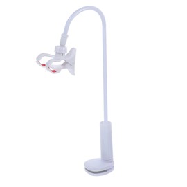 Operitacx Clip Style Phone Holder for Desk Adjustable Cellphone Stand with Scratch Pad Non Slip Base Compact Design for Home Office Use Compatible with Smartphones