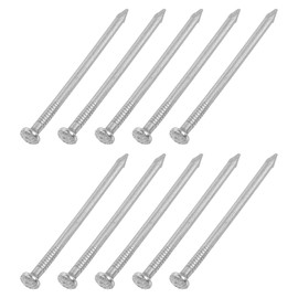 uxcell 145Pcs Small Hardware Nails, 6D x 2" Carbon Steel Round Head Nail Common Finishing Nail for Household Woodworking Picture Hanging DIY Projects, Silver Grey
