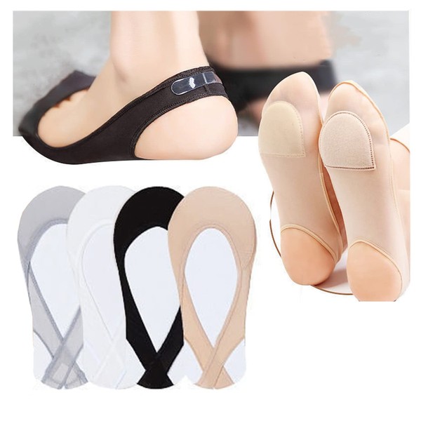 4 Pairs Sock-Style Ball Of Foot Cushions for Women, Metatarsal