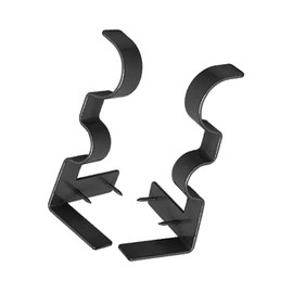 tooloflife 2PCS Double Curtain Pole Brackets Heavy Duty Metal Curtain Pole Holder for Living Room Bedroom Curtain Poles (Black)