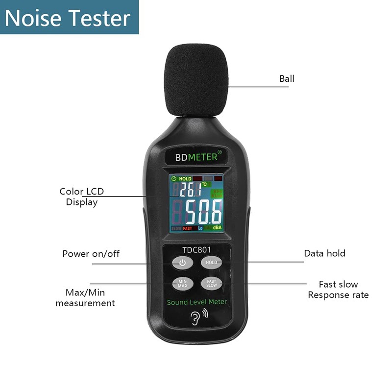 Decibel Meter, Digital Sound Level Meter Reader with 35 to