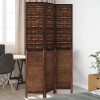 Dark Brown Solid Wood Paulownia 3-Panel Room Divider Elegant Screen