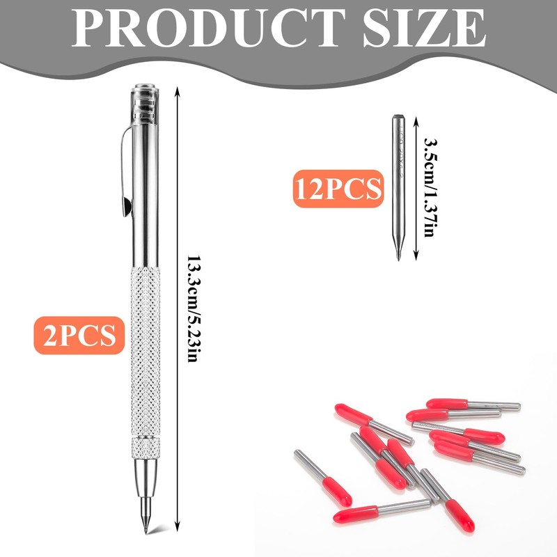 Fyihoxi Tungsten Carbide Pen, Pack of 2 Scribing Needles, Carbide