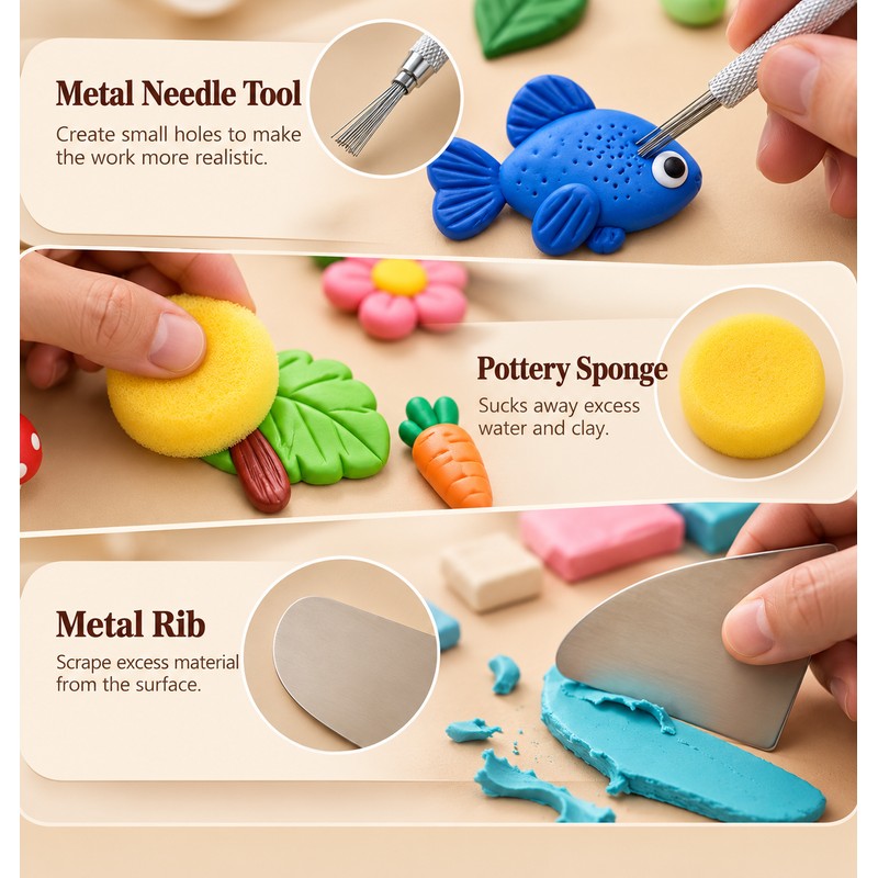 Clay Sculpting Tool Kit for Pottery & Modeling – 25-43