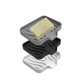 Paquete de 3 soportes para jabón, jabonera para ducha, fácil de limpiar, soporte para jabón de silicona suave, soporte para jabón de cascada autodrena