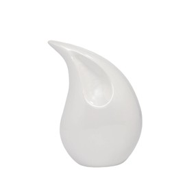 Royal Rapture Urn for Ashes Cremation Memorial Funeral Teardrop Jar Love Urns Decorative Human Adult Child (White, 8") RT01-01