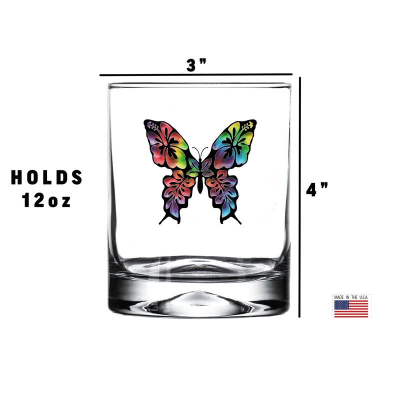 Rogue River Tactical Butterfly Old Fashioned Glass Gift For Her