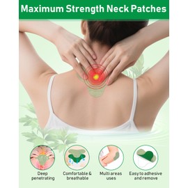 MYMULIKE MYMULIKE Neck Patches, 36 Count Maximum Strength Warming Herbal Plaster, Wormwood Extract Sticker 8 Hours Lasting Reduction Joint Discomfort for Knee, Back, Neck, Shoulder