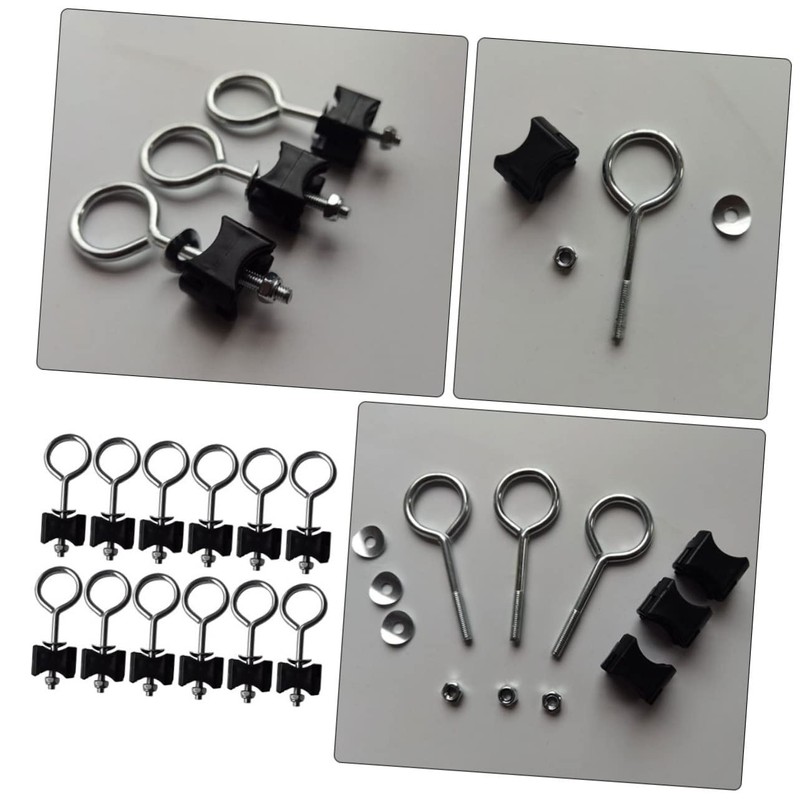 Mikinona 12 Sets Trampoline Fixing Screws Galvanized Steel Replacement Parts