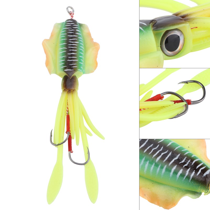 Fishing UV Squid Soft Lure Luminous Octopus Wobbler Bait Squid