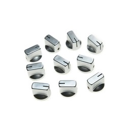 KAISH 10pcs Guitar AMP Effect Pedal Knobs Pointer Knob with Set Screw Silver