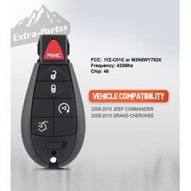Extra-Partss Remote Key Fob Replacement for Jeep Commander Grand Cherokee 2008 2009 2010