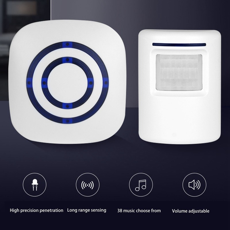 Infrared Sensor Doorbell Wireless Trigger Alarm Door Entry Welcome Doorbell