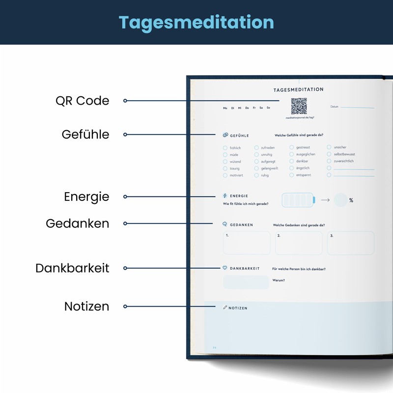 Meditation Journal | Mindfulness Diary with Guided Audio Meditations -